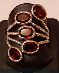 Bague Argent 925 – Grenat T60   Prix : 60,00 € Autres tailles sur commande