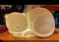 Lampe Chat Étoilée – 60,00 €  Son design doux et ses étoiles lumineuses diffusent une ambiance chaleureuse et apaisante, parfaite pour une chambre ou un coin détente.   📏 Hauteur : 15 cm   📐 Longueur : 23 cm    ✨ Lumière douce et tamisée