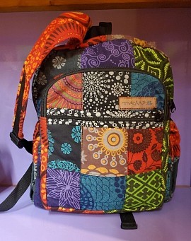 sac à dos patchwork coton naturel