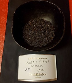 Thé noir.  ASSAM G.B.O.P SUPÉRIEUR.  8,50€ les 100g