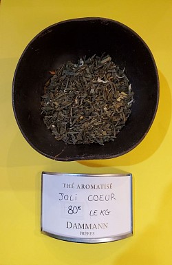Thé Vert, JOLIE CŒUR.  Abricot, bergamote, vanille.  PRIX: 8,00€ les 100g