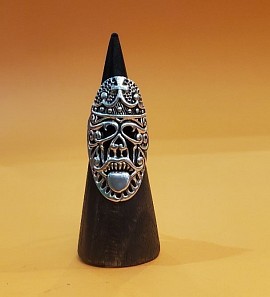 bague argent masque tribal sculpté