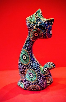 Chat œil 11 cm de hauteur.  Prix :10,00€