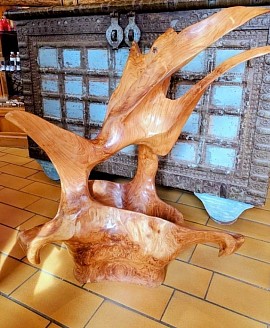 sculpture racine teck art brut