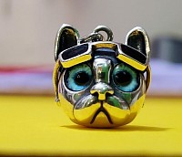 Chat aviateur   Regard malicieux   Argent 925