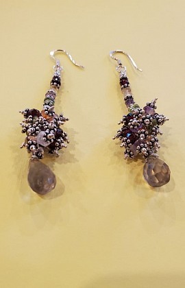 boucles argent cristal facetté