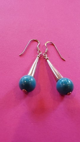 boucles argent turquoise naturelle vibrante