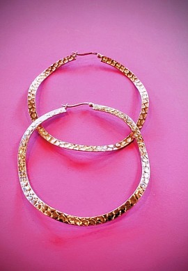 créoles argent martelées chic