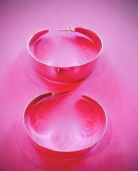 créoles argent lisses brillantes sobres