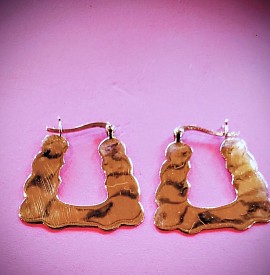 boucles argent carrés martelés