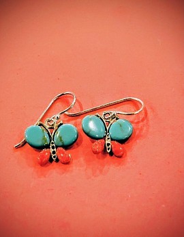 boucles papillon turquoise gorgone