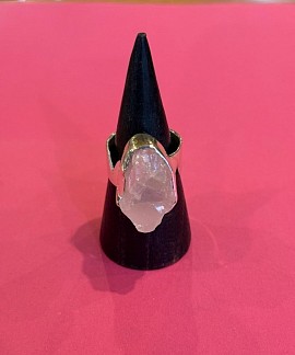 bague argent quartz rose amour