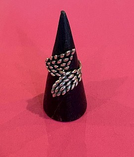bague argent feuilles nature