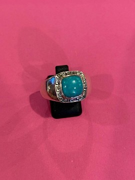 bague argent turquoise nuances profondes