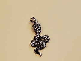 pendentif serpent strass argent 925