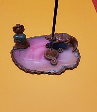 Porte‑encens agate   Pierre naturelle   Énergie apaisante