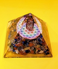 Pyramide orgonite   Pointes de cristal   Énergie harmonisante
