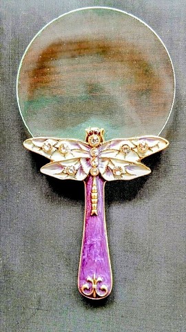 loupe libellule strass décorative