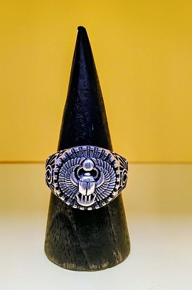 bague argent scarabée égyptien renaissance