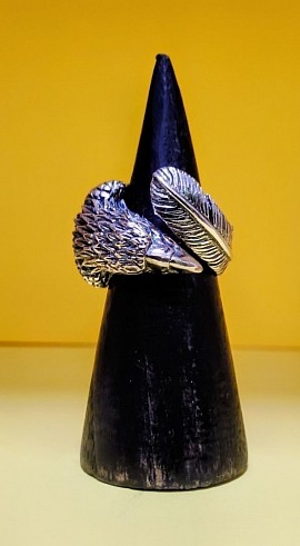 bague argent aigle liberté