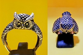 bague argent hibou ailes