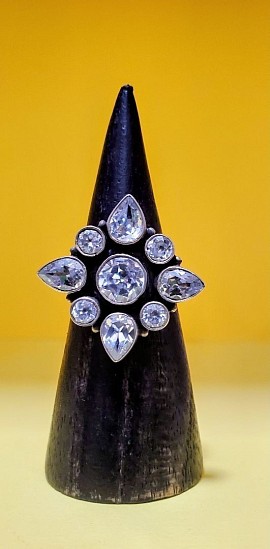 bague argent cristal de roche éclat