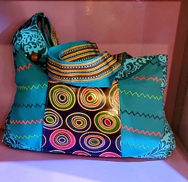sac bandoulière ethnique turquoise