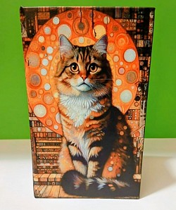 🐱 Boîte Décorative Chat Chat & Bois   📏 17 × 10,5 × 5 cm — 15,00 €